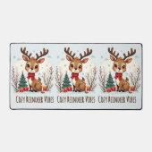 Cute Christmas Reindeer Scene Snowy Forest Schreibtischunterlage (Vorderseite)