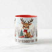 Cute Christmas Reindeer Scene Snowy Forest Tasse (Zentrum)