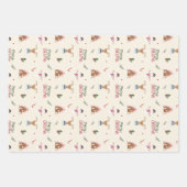 Cute Christmas Reindeer Snowman Pattern Whimsical  Geschenkpapier Set (Vorderseite)