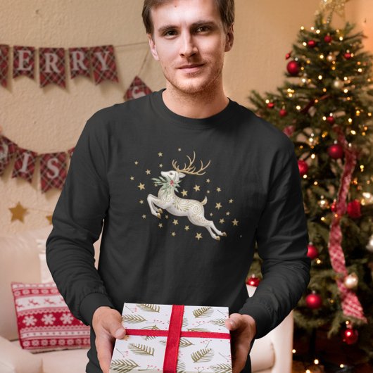 Cute Christmas Reindeer Tri-Blend Shirt