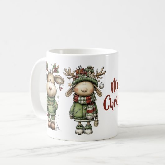 Cute christmas reindeers kaffeetasse (Vorderseite Links)