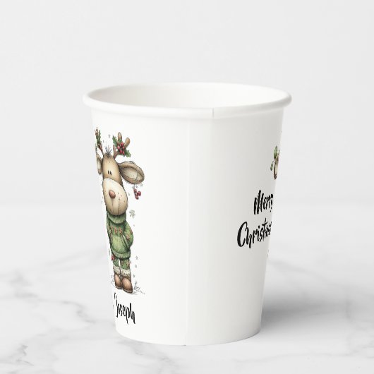Cute christmas reindeers pappbecher (Rechts)