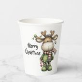 Cute christmas reindeers pappbecher (Vorderseite)
