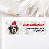 Cute Christmas Saint Bernard Dog Return Address (Insitu)