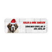 Cute Christmas Saint Bernard Dog Return Address (Vorne)