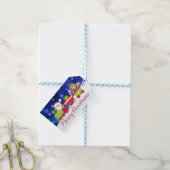 Cute Christmas Santa and Elf Train Geschenkanhänger (Mit Garn)