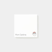 Cute Christmas Santa Claus with Red Hat Post-it Klebezettel (Vorderseite)