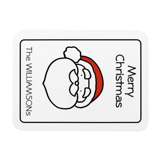 Cute Christmas Santa Clause with Red Hat Magnet (Horizontal)