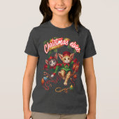 Cute Christmas Santa Elf Cats–Perfect Holiday Gift Tri-Blend Shirt (Vorderseite)
