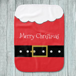 Cute Christmas Santa Suit Beard Belt  Baby Spucktuch<br><div class="desc">A cute baby burp cloth featuring Santa’s red suit,  white beard,  and black belt. You can replace the "Merry Christmas" text with the baby's name.</div>