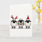 Cute Christmas Sheep Greeting Card Karte (Gelbe Blume)