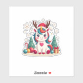 Cute Christmas Shirt Girls Women Xmas Unicorn Deer Aufkleber (Blatt)
