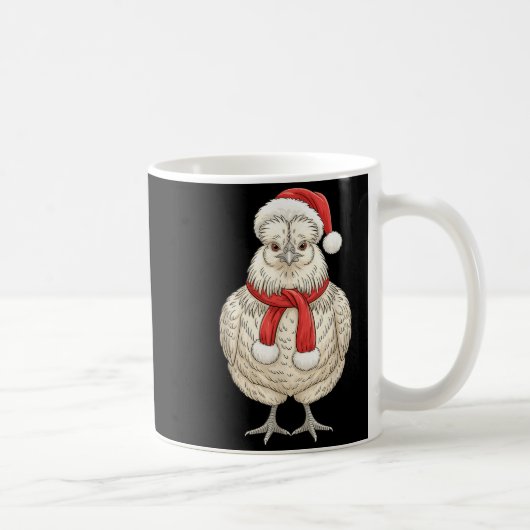 Cute Christmas Silkie Chicken Santa Farm Animal Kaffeetasse (Rechts)
