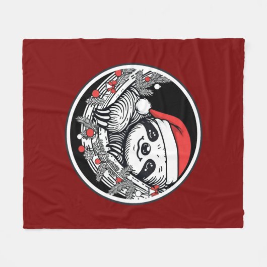 Cute Christmas Sloth Blanket Fleecedecke (Vorderseite (Horizontal))