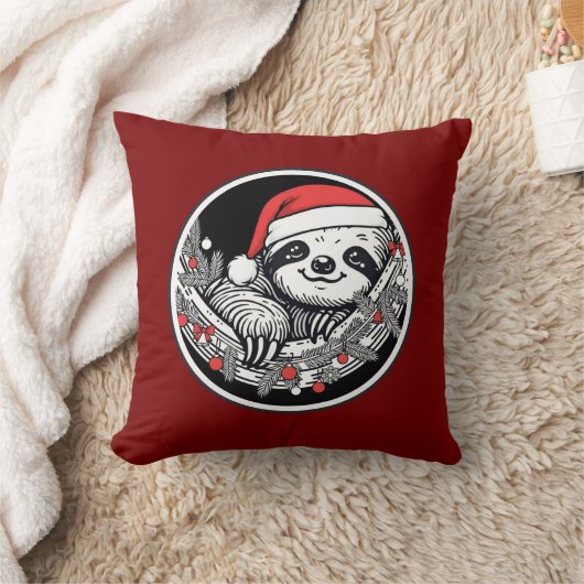 Cute Christmas Sloth Pillow Kissen (Decke)