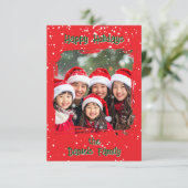 Cute Christmas Snow Family Photo Card Einladung (Stehend Vorderseite)