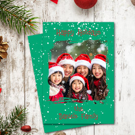 Cute Christmas Snow Family  Photo Card Einladung