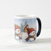 Cute Christmas Snowman Coffee Mug Winter HolidaMug Verwandlungstasse (VorderseiteRechts)