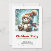 Cute Christmas snowman digital download party card Einladung (Vorderseite)