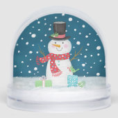 Cute Christmas snowman Family Photo Schneekugeln (Vorderseite)