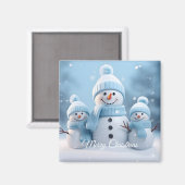 Cute Christmas Snowman Magnet (Vorderseite/Rückseite)