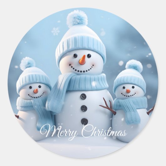 Cute Christmas Snowman Sticker (Vorderseite)