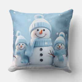 Cute Christmas Snowman Throw Pillow Kissen