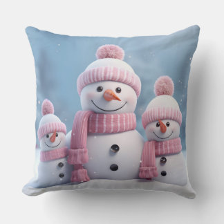 Cute Christmas Snowman Throw Pillow Kissen