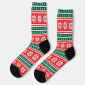 Cute Christmas socks with nordic snowflake pattern Socken (Linkes Detail)