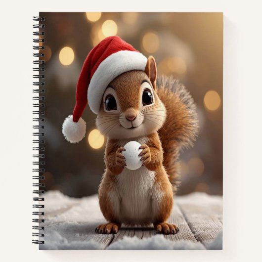 Cute Christmas Squirrel Deluxe Spiral Notebook Notizblock (Vorderseite)