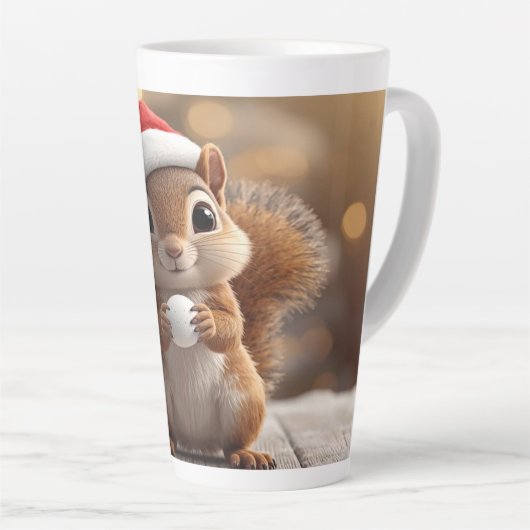 Cute Christmas Squirrel Latte Mug Milchtasse (Rechte Ecke)