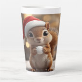 Cute Christmas Squirrel Latte Mug Milchtasse (Vorderseite)