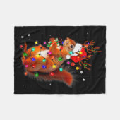 Cute Christmas Squirrel Lights Reindeer Xmas Holid Fleecedecke (Vorderseite (Horizontal))