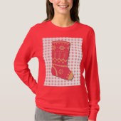 Cute Christmas Stocking Holiday Art on T-Shirt (Vorderseite)