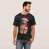 Cute Christmas Tabby Cat In Lights Santa Hat For K T-Shirt (Vorne ganz)