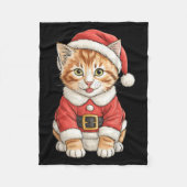 Cute Christmas Tabby Cat Santa Fleecedecke (Vorderseite)