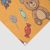 Cute Christmas Teddy Bear and Toy Train Seidenpapier (Detail)