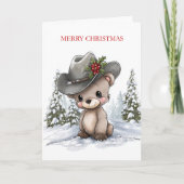 Cute Christmas Teddy Bear Feiertagskarte (Vorderseite)
