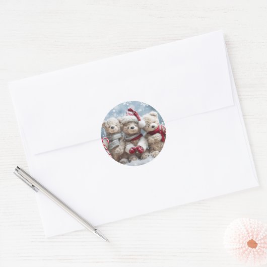 Cute Christmas Teddy Bear Sticker (Umschlag)