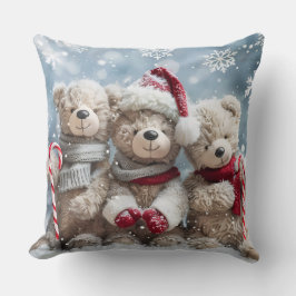 Cute Christmas Teddy Bear Throw Pillow Kissen
