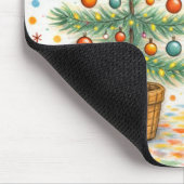 Cute Christmas Teddy Bear Tree Mousepad (Ecke)