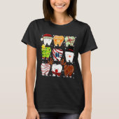 Cute Christmas Teeth Funny Christmas Dentist Denta T-Shirt (Vorderseite)