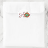 Cute Christmas Text, Ho in Candy Canes Ornaments Runder Aufkleber (Tasche)