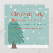 Cute Christmas Tree | Christmas Party Einladung (Vorne/Hinten)