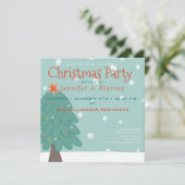 Cute Christmas Tree | Christmas Party Einladung (Stehend Vorderseite)