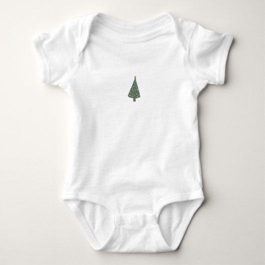 Cute Christmas Tree Illustration Baby Romper Baby Strampler (Vorderseite)