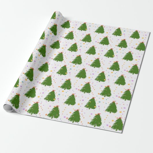 Cute Christmas Tree Pattern Geschenkpapier (Ungerollt)
