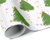 Cute Christmas Tree Pattern Geschenkpapier (Rolleneckpunkt)
