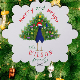 Cute Christmas Tree Peacock Paper Ornament Card Karte