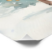 Cute Christmas tree reindeer cozy Holiday Wall Art Poster (Ecke)